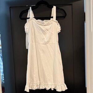 Nasty Gal Cream Ruffle Strap Dress